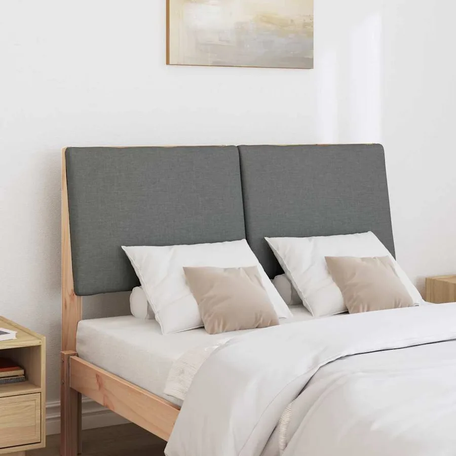 Tête de lit capitonnée Gris foncé 120 cm Pin massif - 3