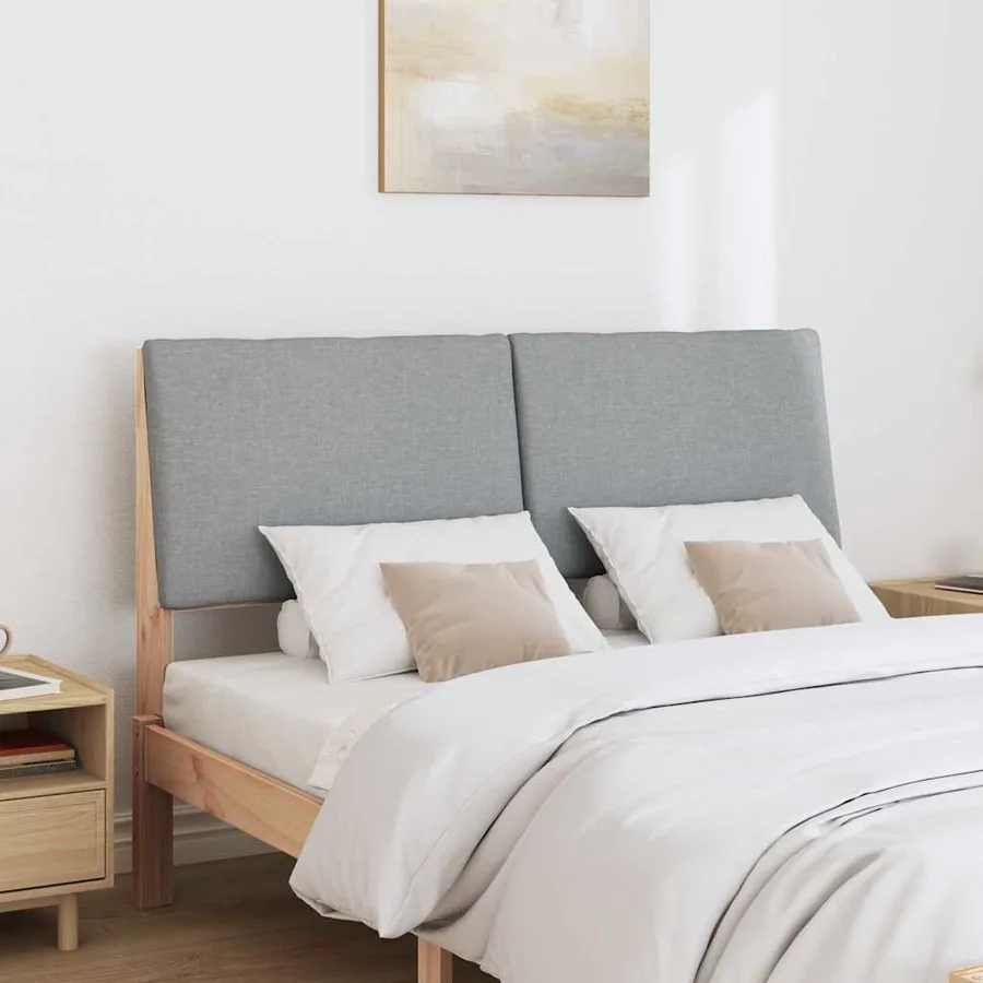 Tête de lit capitonnée Gris clair 160 cm Pin massif - 3