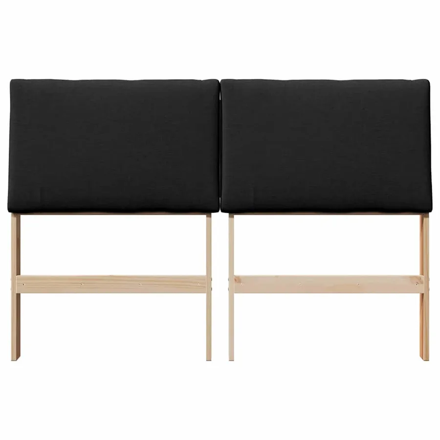 Tête de lit capitonnée Noir 160 cm Pin massif - 4