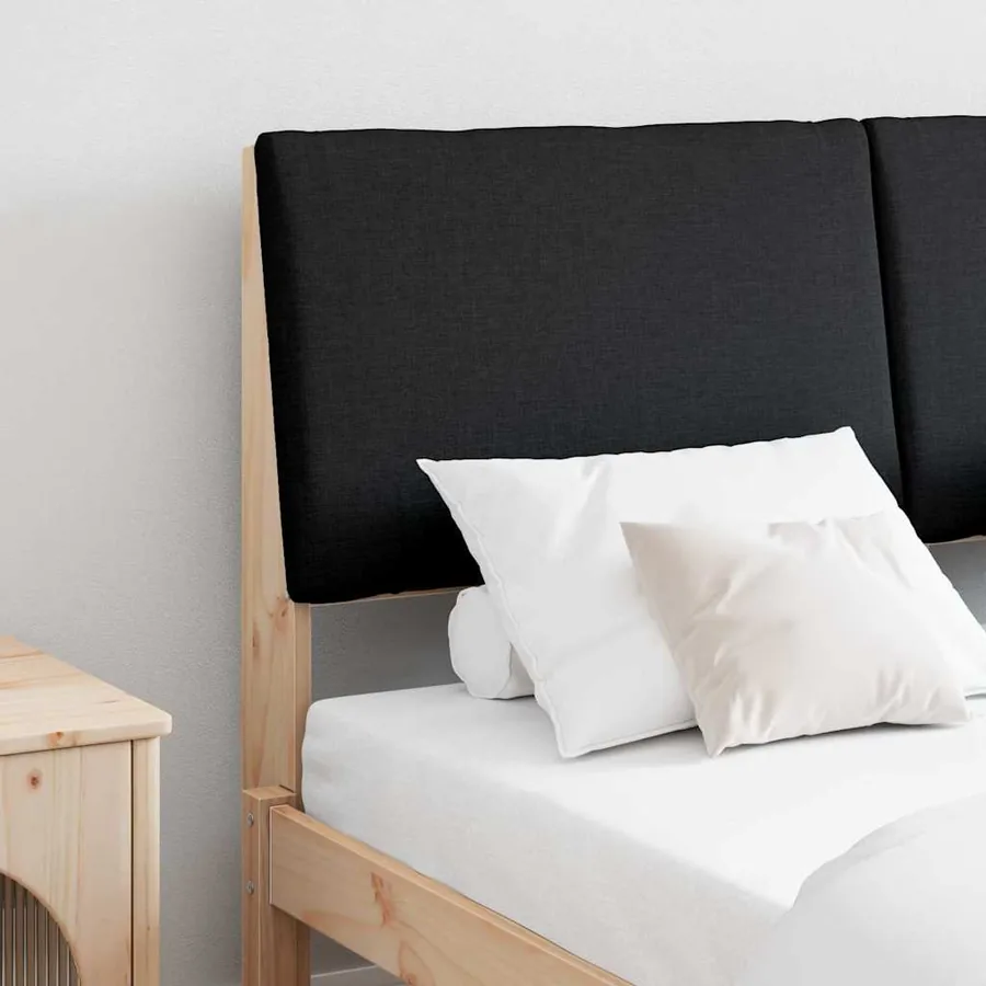 Tête de lit capitonnée Noir 150 cm Pin massif