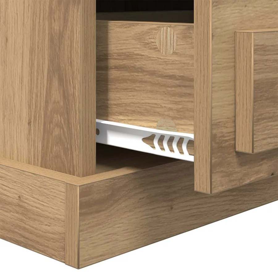 Cabinet de chevet Chêne artisanal 36 x 43 x 60 cm - 9