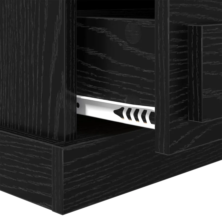 Cabinet de chevet avec tiroir 2 pcs Chêne noir 36 x 43 x 60 cm - 10