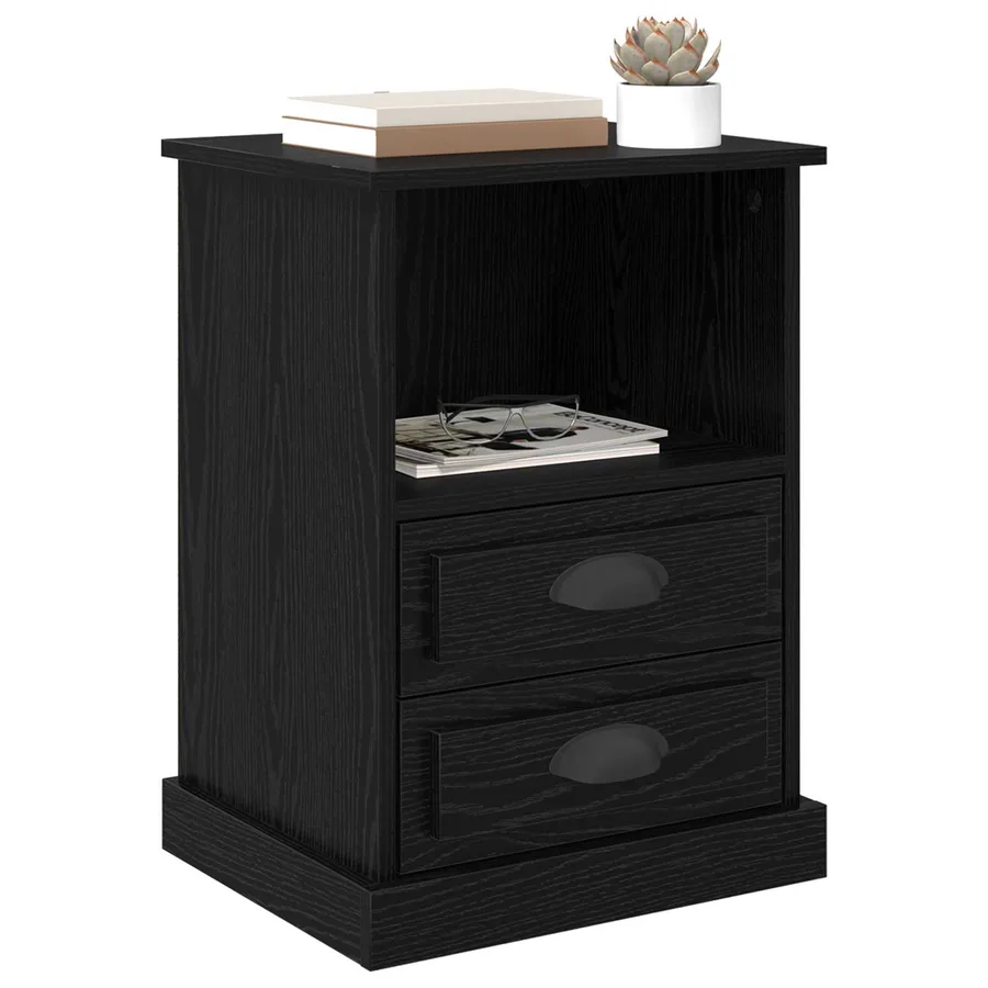 Cabinet de chevet avec tiroir 2 pcs Chêne noir 36 x 43 x 60 cm - 3