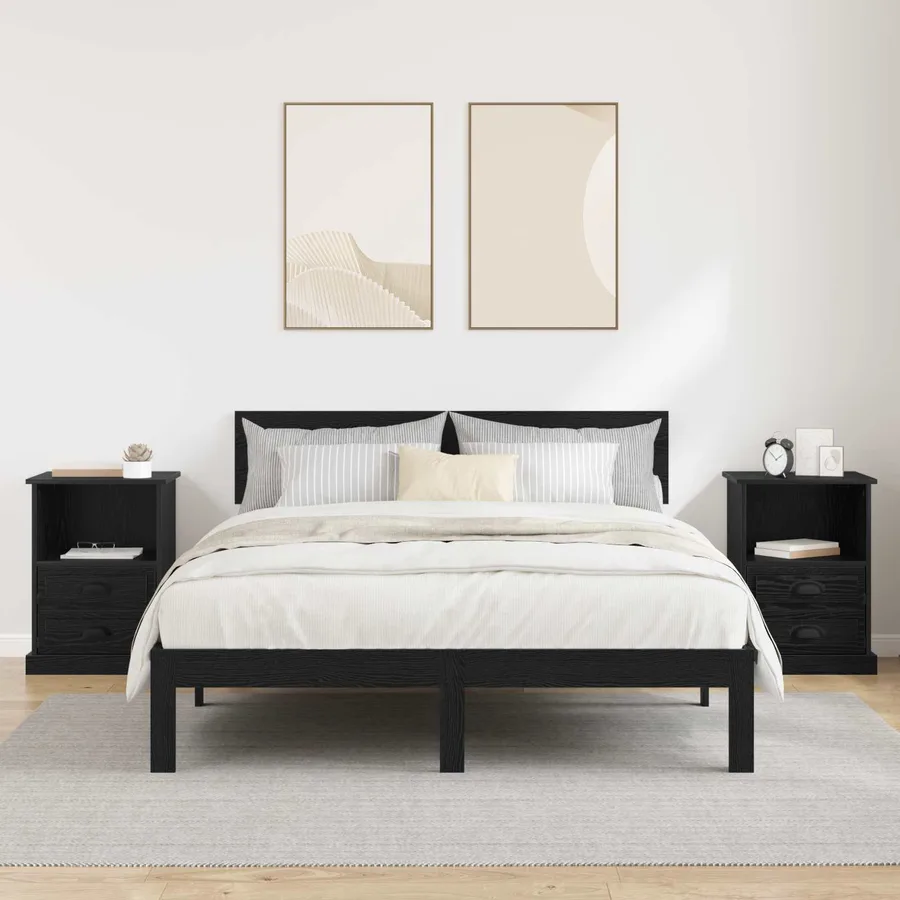 Cabinet de chevet avec tiroir 2 pcs Chêne noir 36 x 43 x 60 cm - 4
