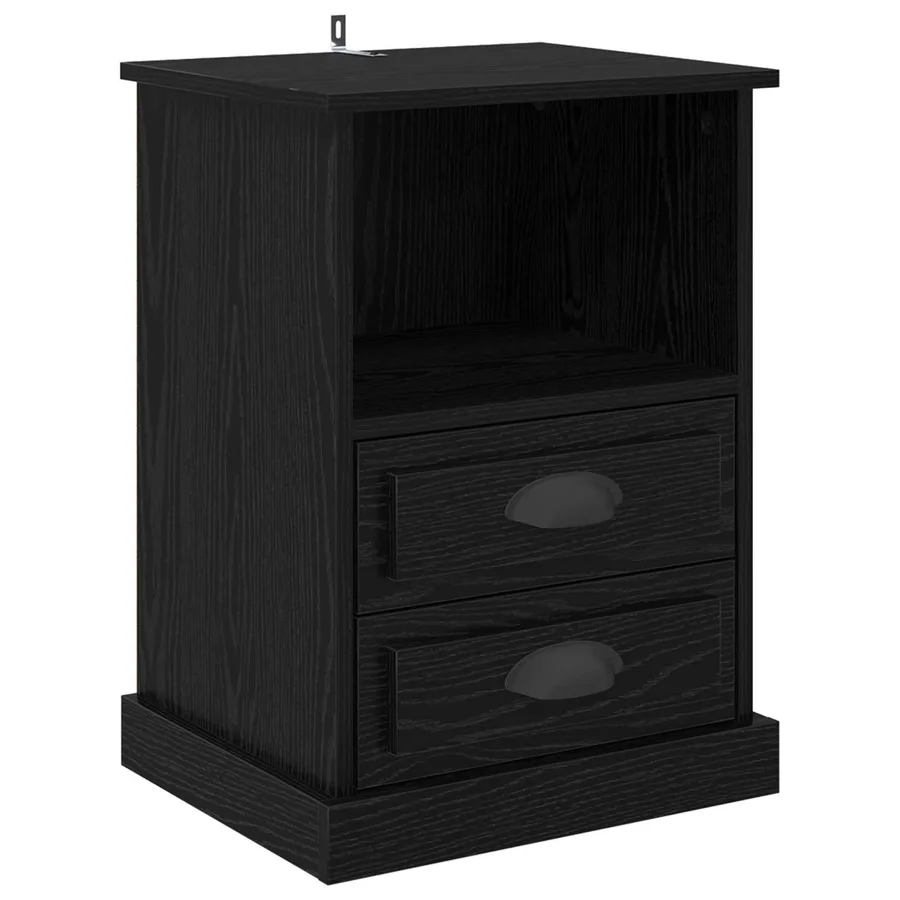 Cabinet de chevet avec tiroir 2 pcs Chêne noir 36 x 43 x 60 cm - 6