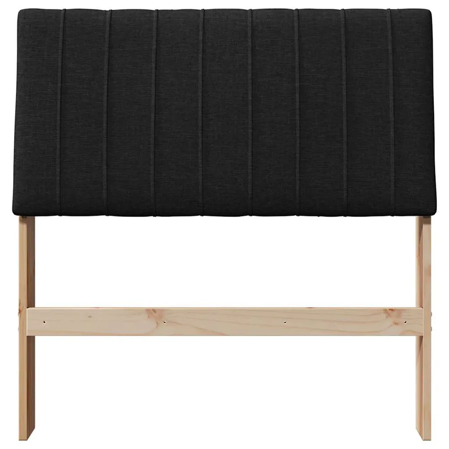 Tête de lit capitonnée Noir 90 cm Pin massif - 4
