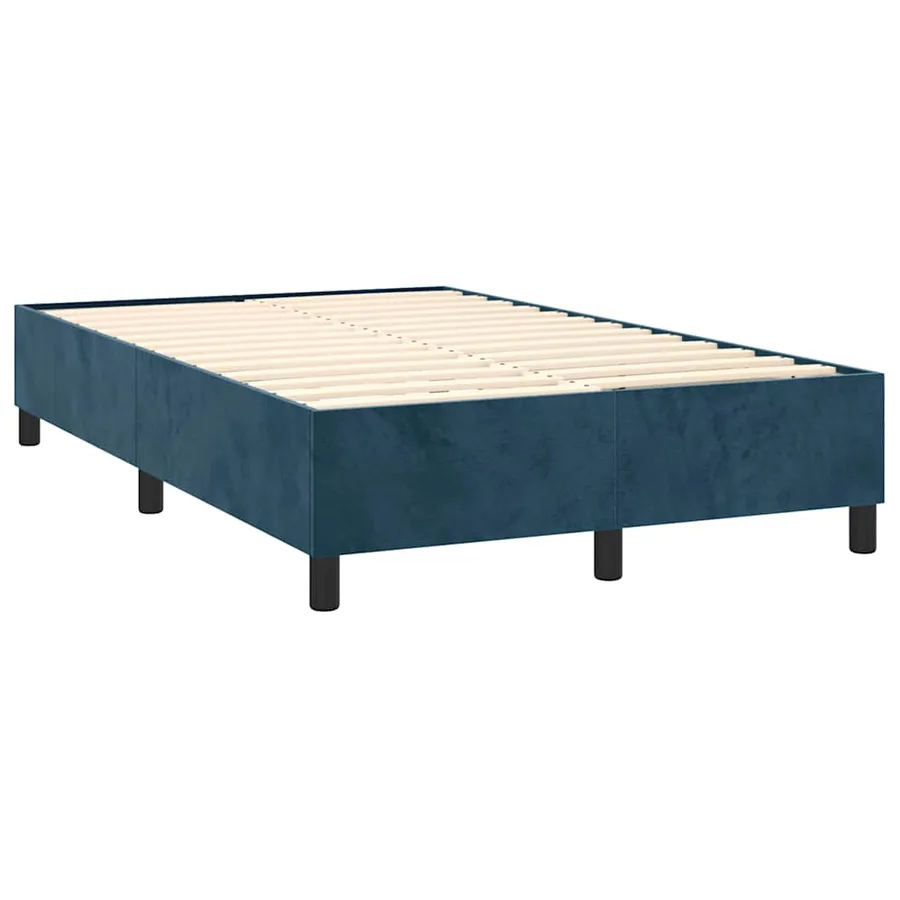 Sommier à lattes de lit et matelas Bleu foncé 120x200cm Velours - 4