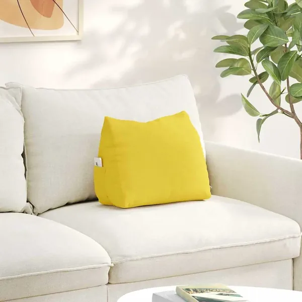 Coussin de Dos Jaune clair 45 x 20 x 35 cm tissu