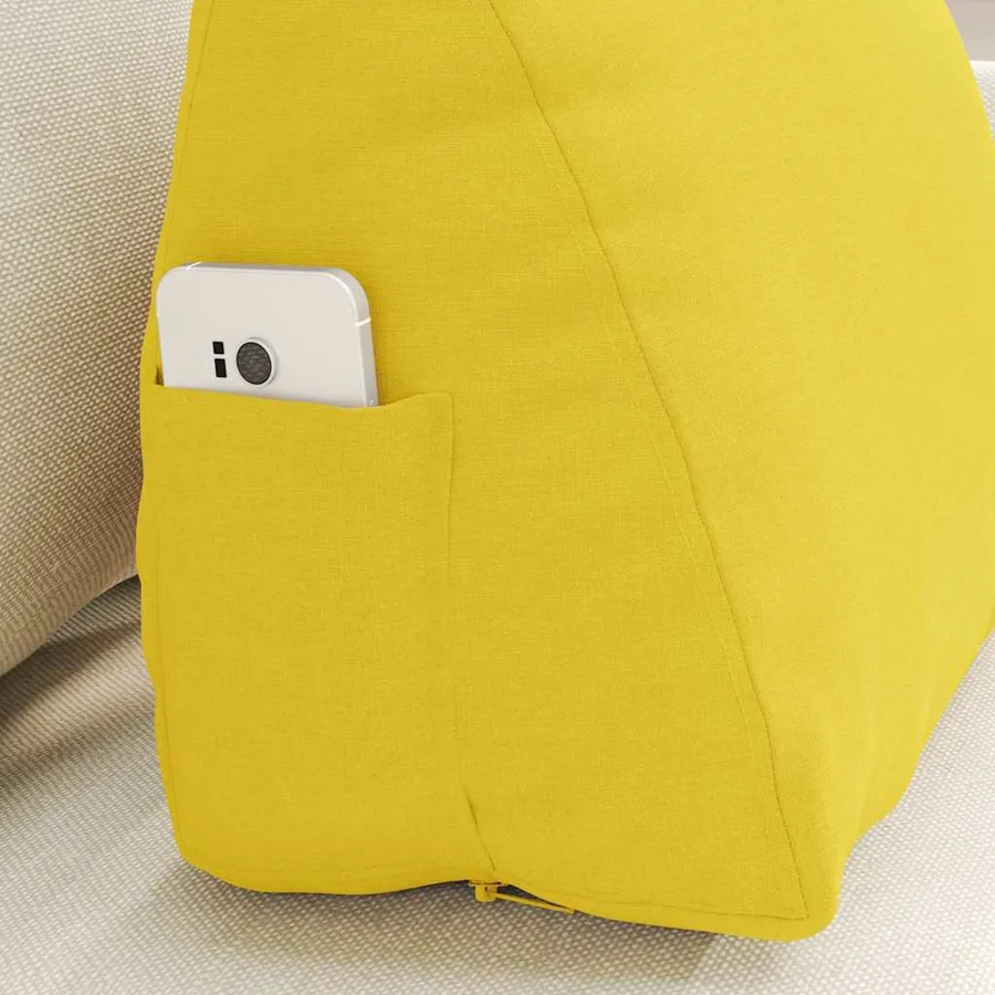 Coussin de Dos Jaune clair 45 x 20 x 35 cm tissu - 5