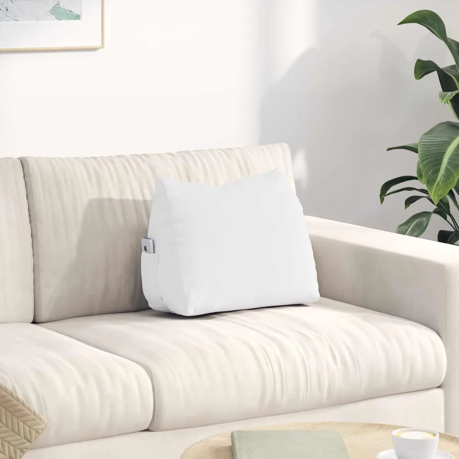 Coussin de Dos Blanc 45 x 20 x 35 cm tissu