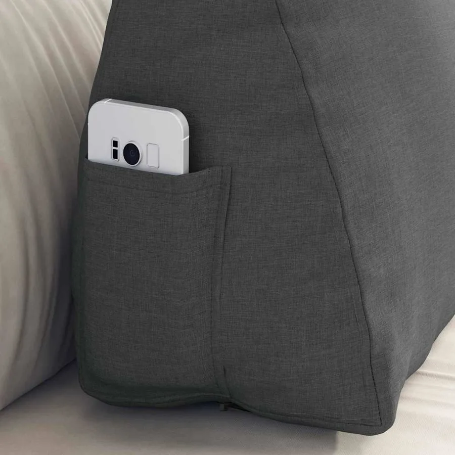 Coussin de Dos Gris foncé 60 x 20 x 50 cm tissu - 5