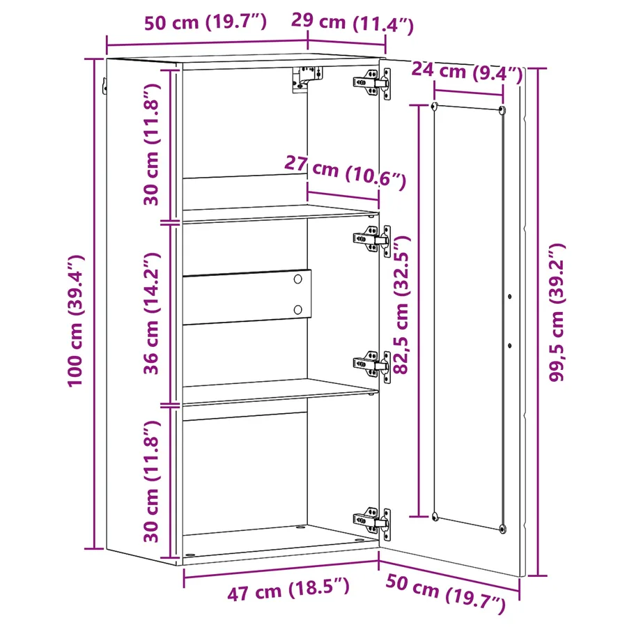 Cabinet en Bois Gris Sonoma Bois d'ingénierie - 13