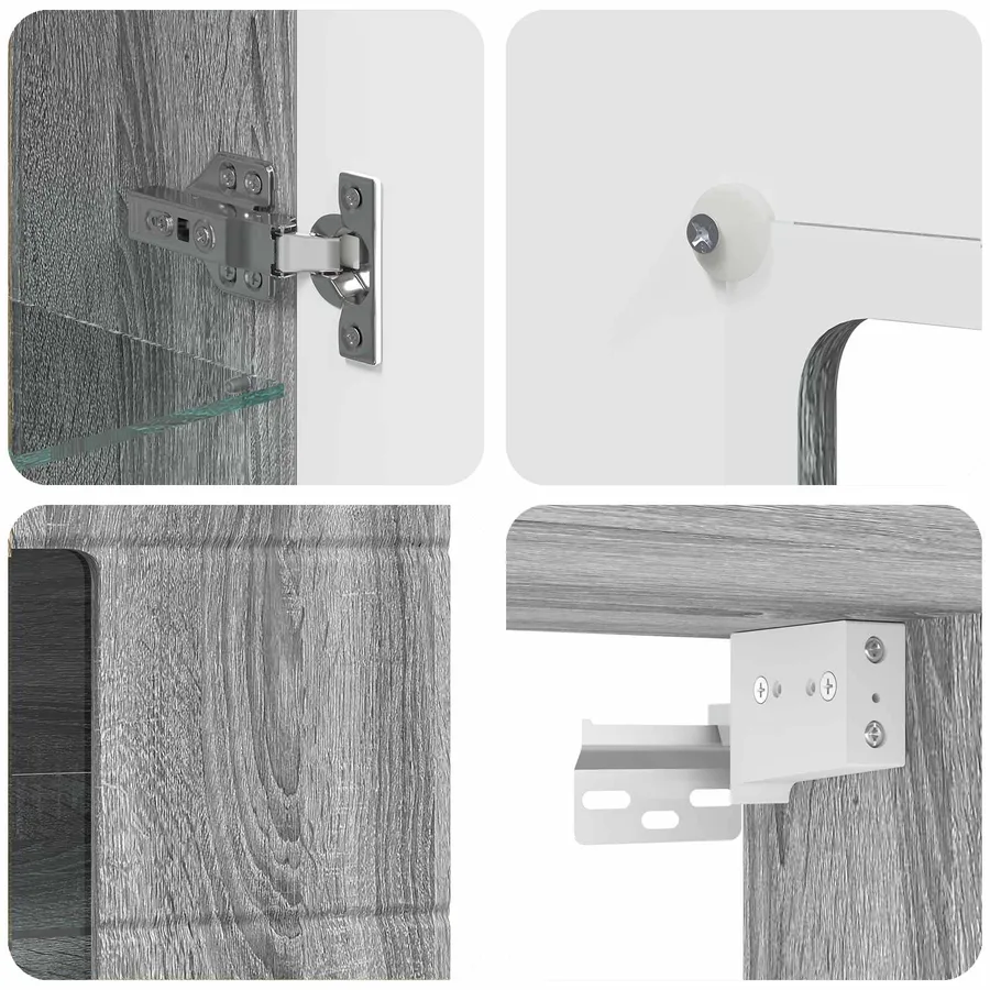 Cabinet en Bois Gris Sonoma Bois d'ingénierie - 9