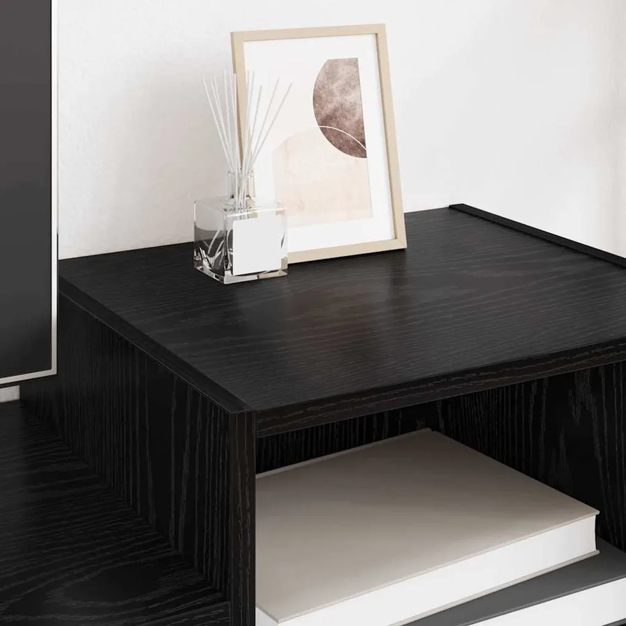 Meuble TV Chêne noir 160 x 35 x 55 cm Bois d'ingénierie - 4