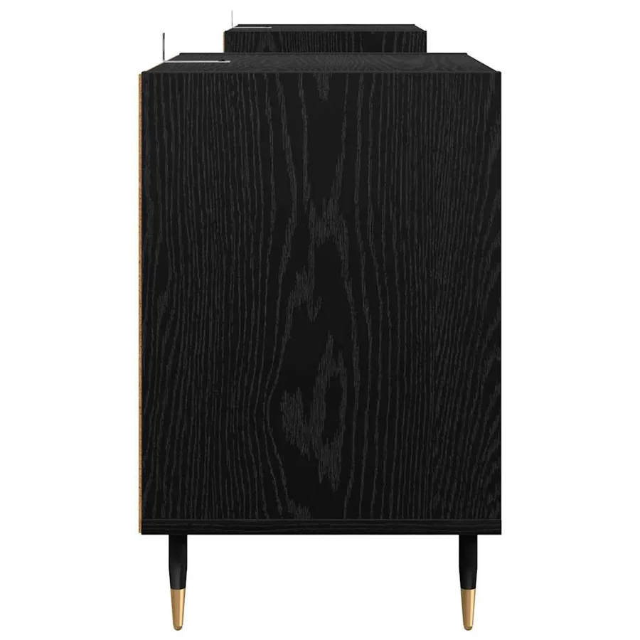 Meuble TV Chêne noir 160 x 35 x 55 cm Bois d'ingénierie - 7