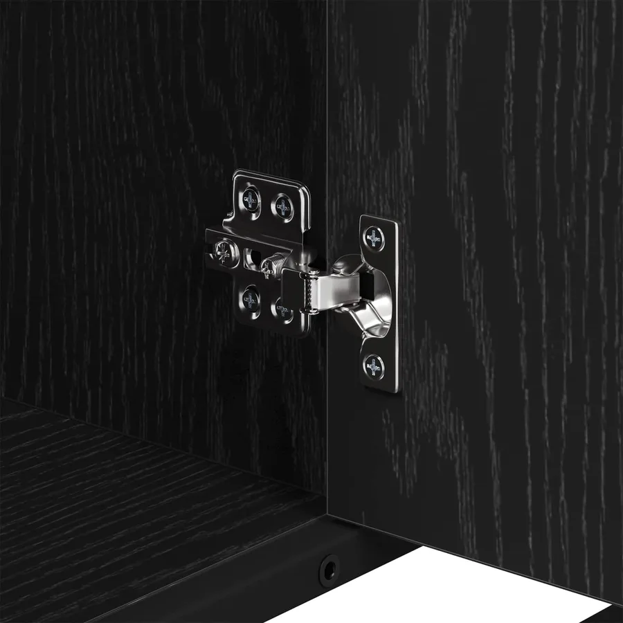 Cabinet de salle de bain avec porte Chêne noir 80 x 33 x 60 cm - 8