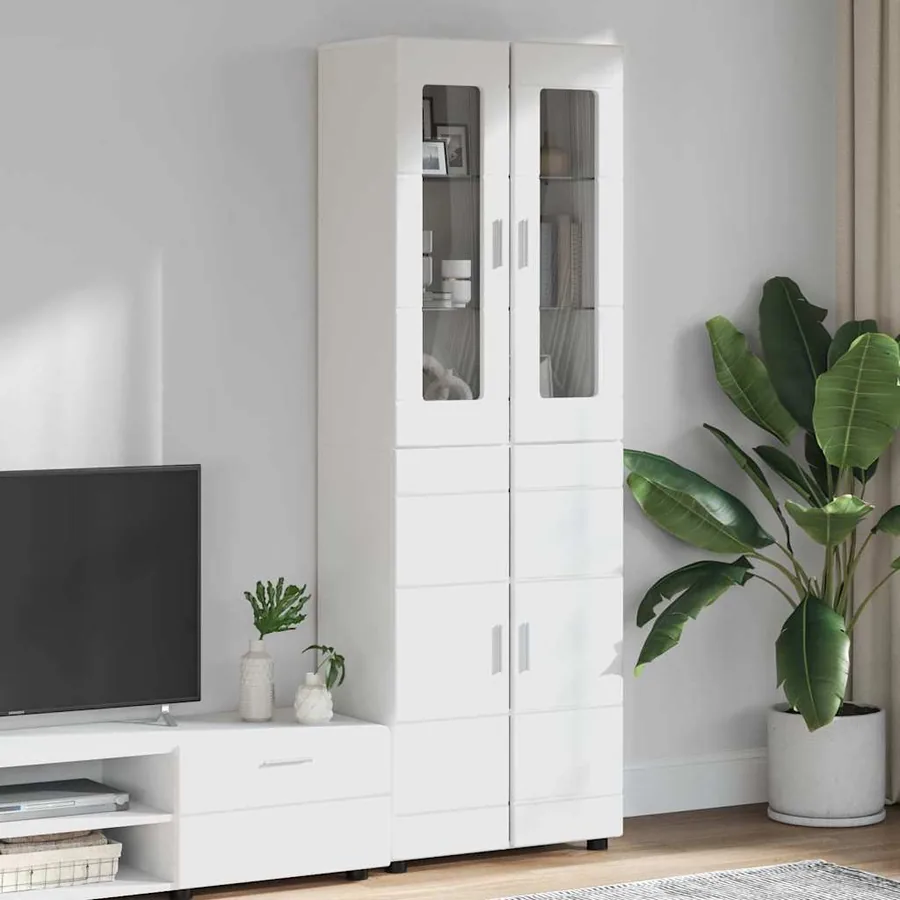 Haut Armoire FLORIN Blanc 60 x 35 x 182 cm Bois d'ingénierie