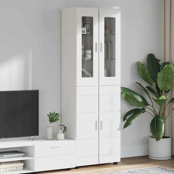 Haut Armoire FLORIN Blanc 60 x 35 x 182 cm Bois d'ingénierie