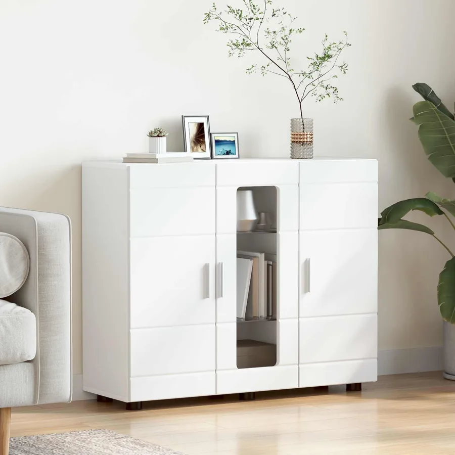 Cabinet en Bois Blanc 88,5 x 30,5 x 73 cm Bois d'ingénierie
