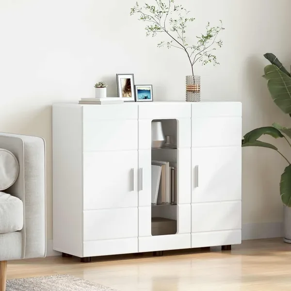 Cabinet en Bois Blanc 88,5 x 30,5 x 73 cm Bois d'ingénierie