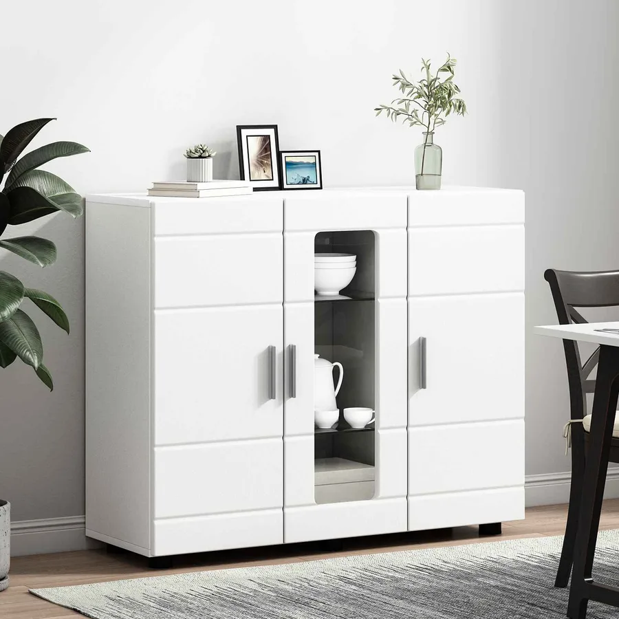 Cabinet en Bois Blanc 88,5 x 30,5 x 73 cm Bois d'ingénierie - 4
