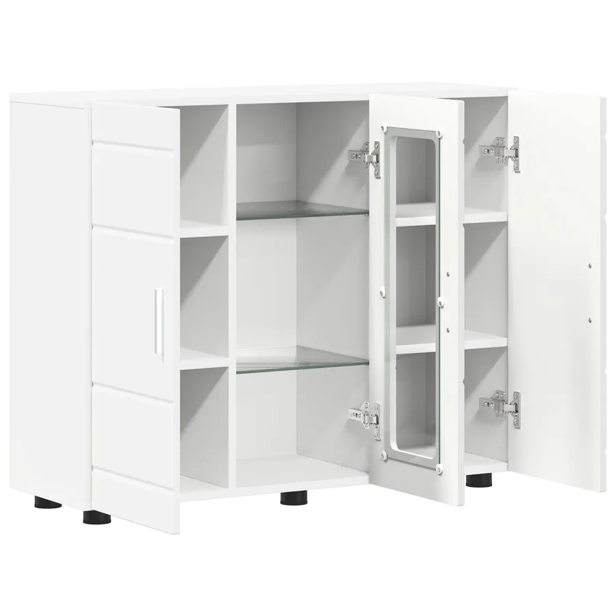 Cabinet en Bois Blanc 88,5 x 30,5 x 73 cm Bois d'ingénierie - 5