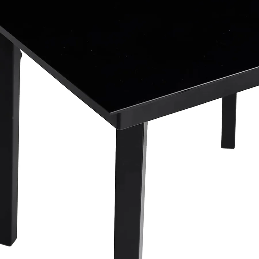 Table à dîner de jardin Noir 200x100x74 cm Acier et verre - 8