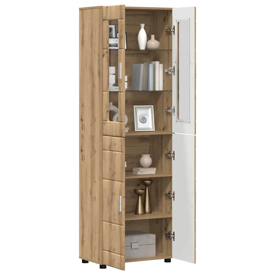 Haut Armoire FLORIN 60 x 35 x 182 cm Chêne artisanal - 3