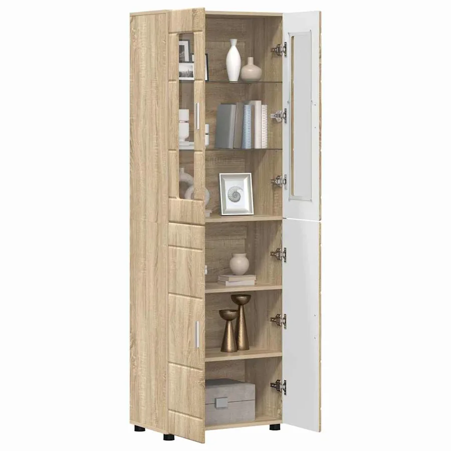 Haut Armoire avec étagère FLORIN Chêne Sonoma 60 x 35 x 182 cm - 3