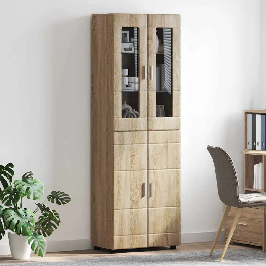 Haut Armoire avec étagère FLORIN Chêne Sonoma 60 x 35 x 182 cm - 4