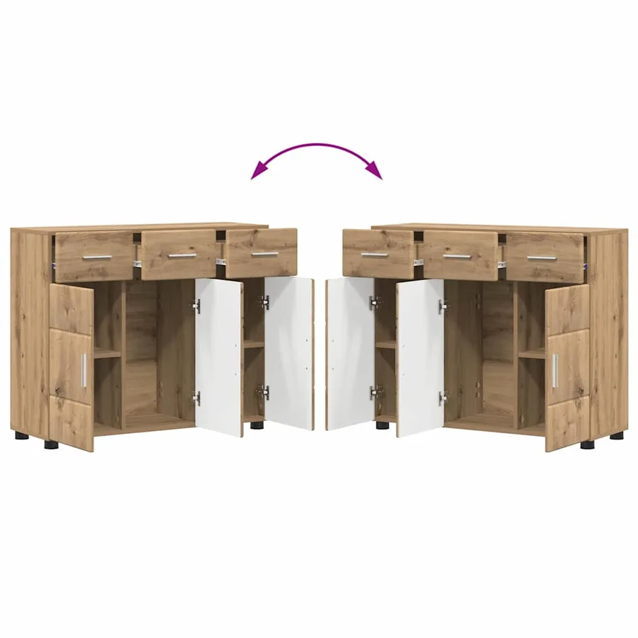 Buffet FLORIN 88,5 x 30,5 x 73 cm Chêne artisanal - 11