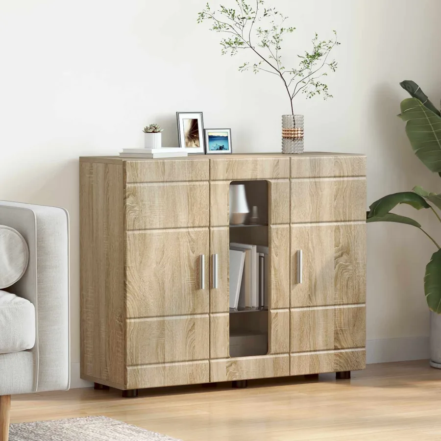 Cabinet en Bois avec stockage Chêne Sonoma 88,5 x 30,5 x 73 cm