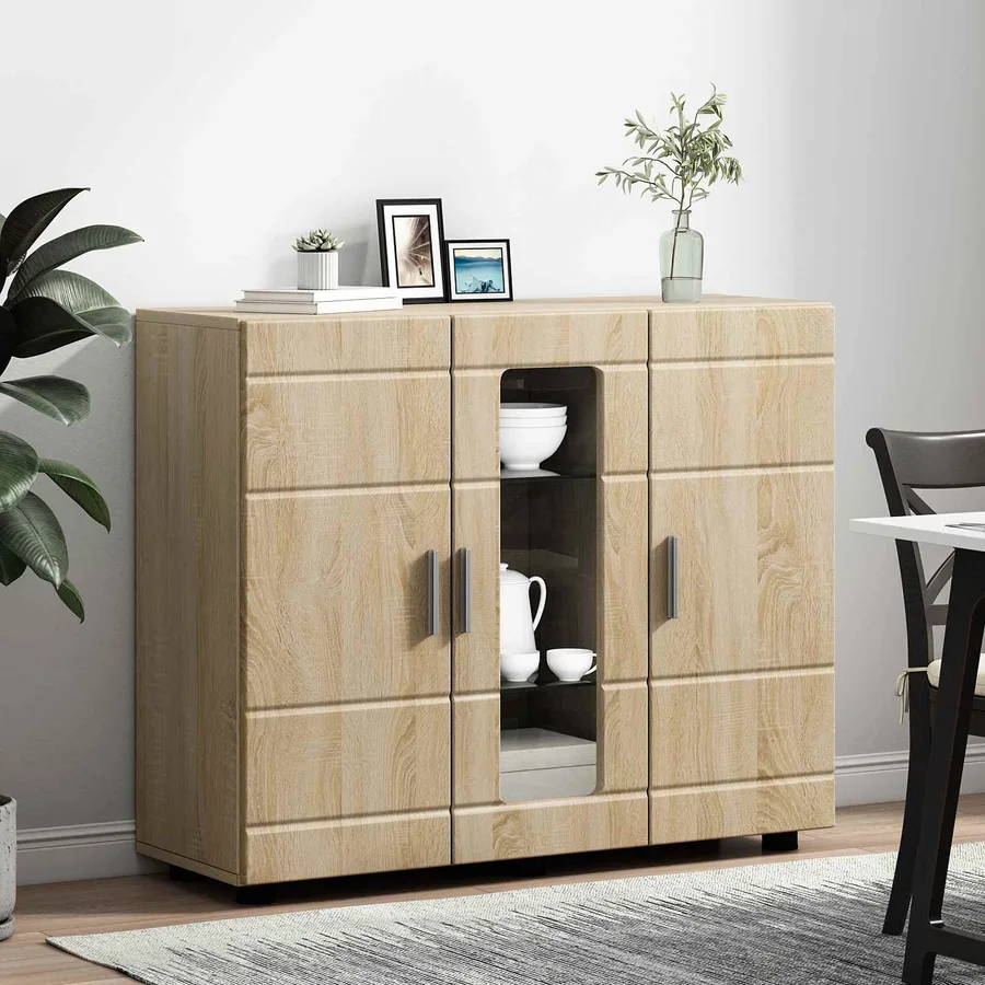 Cabinet en Bois avec stockage Chêne Sonoma 88,5 x 30,5 x 73 cm - 4