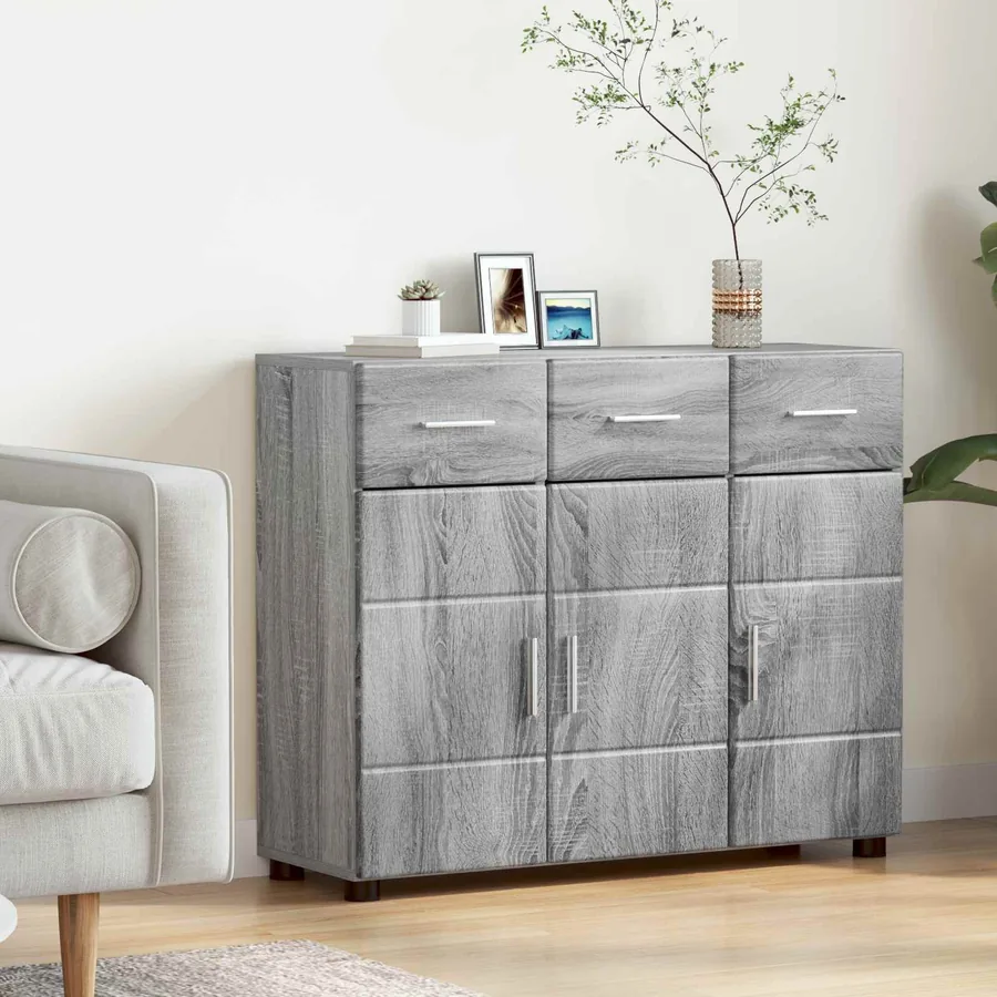 Buffet FLORIN Gris Sonoma 88,5 x 30,5 x 73 cm Bois d'ingénierie