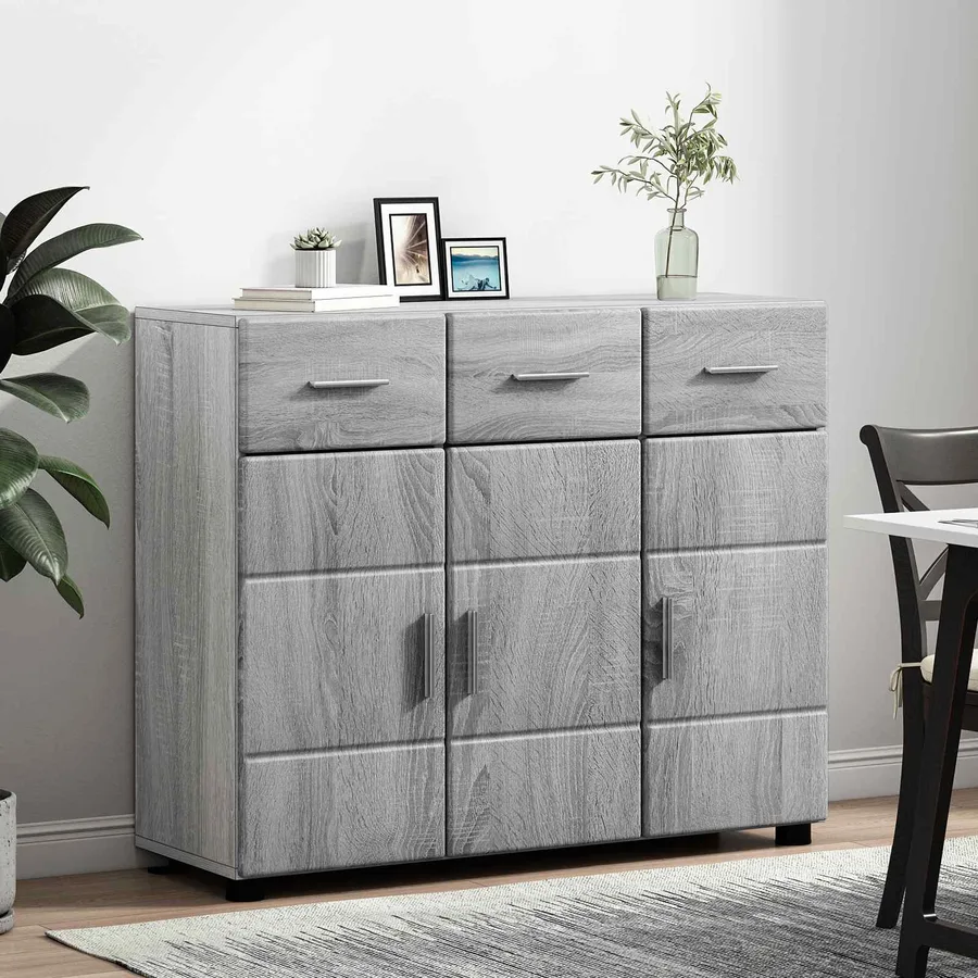 Buffet FLORIN Gris Sonoma 88,5 x 30,5 x 73 cm Bois d'ingénierie - 4