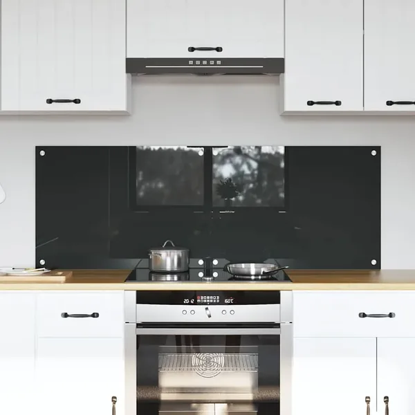 Crédence de cuisine 2 pcs Gris foncé 70 x 50 cm verre trempé