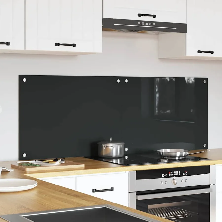 Crédence de cuisine 2 pcs Gris foncé 70 x 50 cm verre trempé - 3