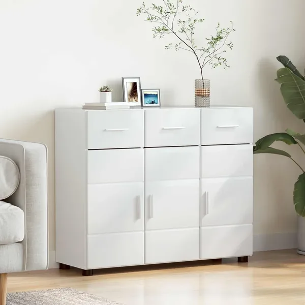 Buffet FLORIN 88,5 x 30,5 x 73 cm Blanc brillant