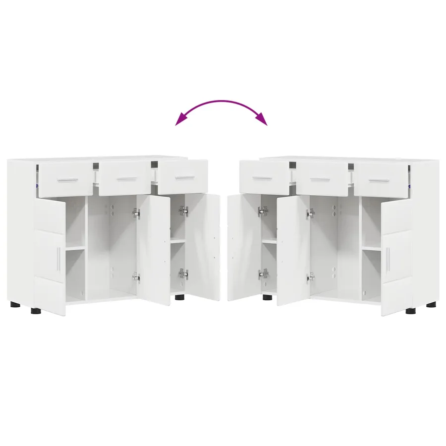 Buffet FLORIN 88,5 x 30,5 x 73 cm Blanc brillant - 11