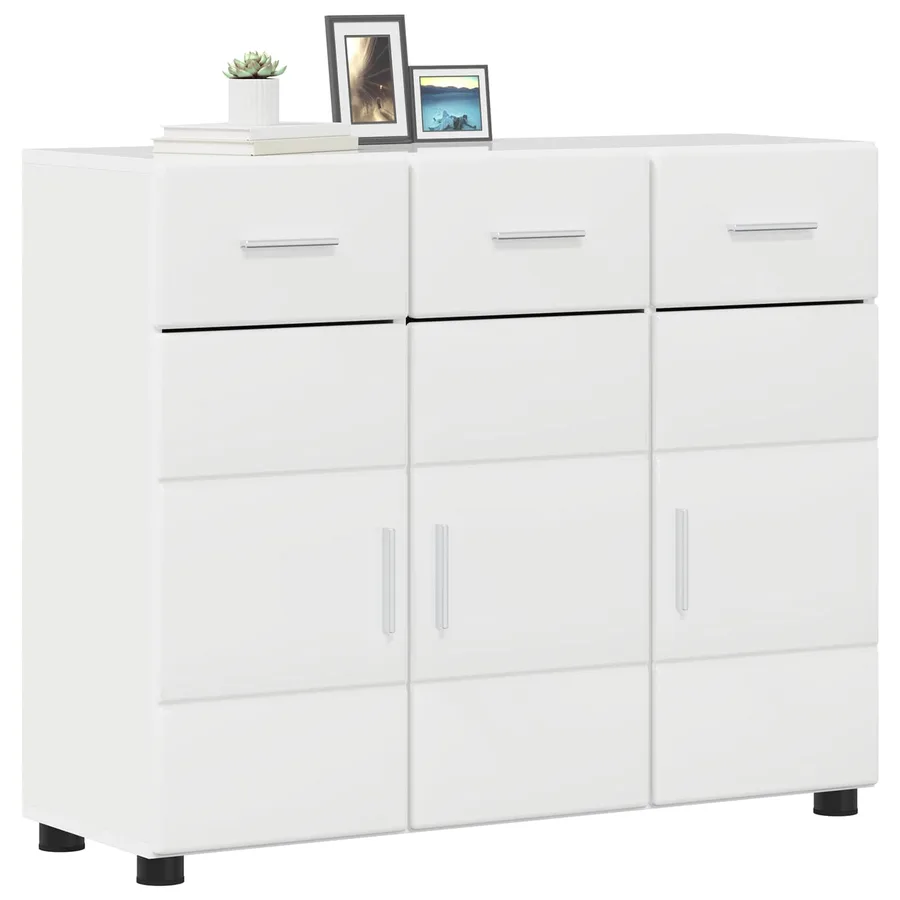 Buffet FLORIN 88,5 x 30,5 x 73 cm Blanc brillant - 3