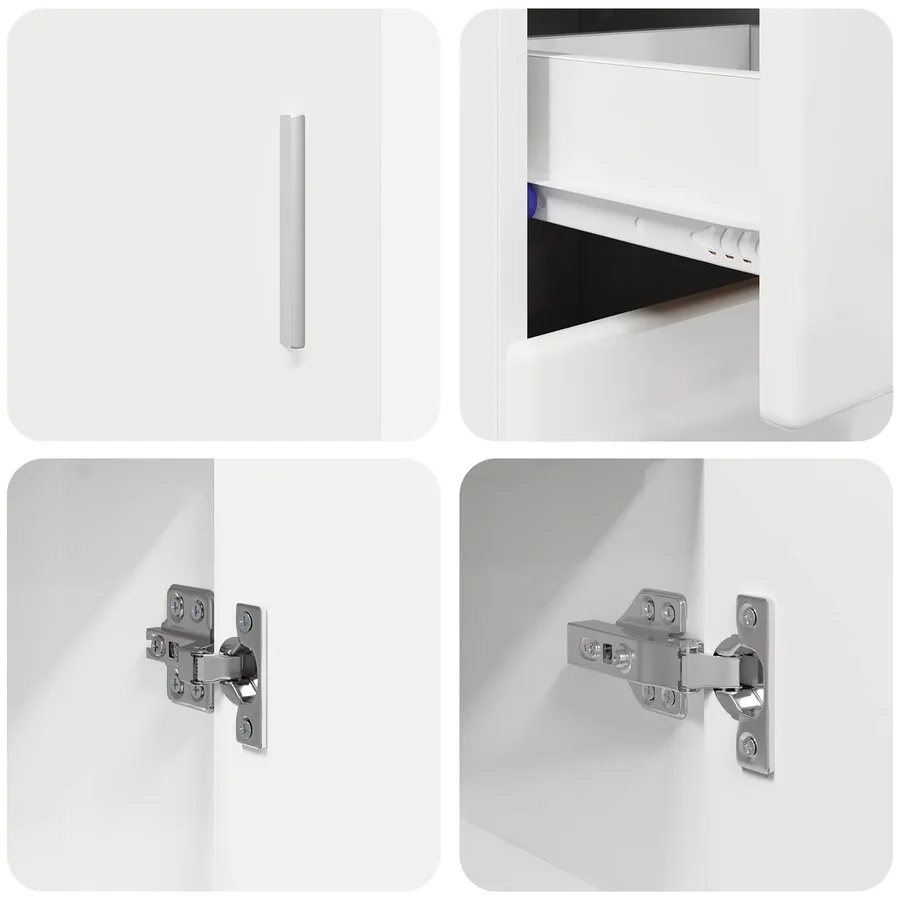 Buffet FLORIN 88,5 x 30,5 x 73 cm Blanc brillant - 9