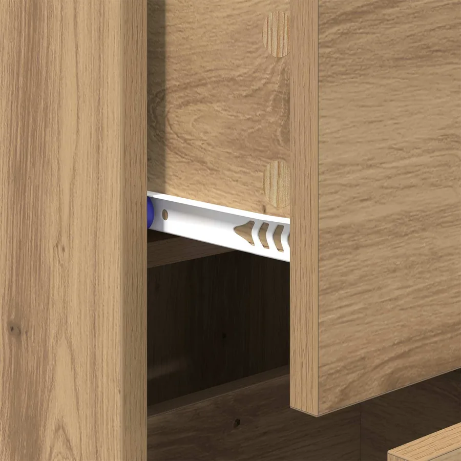 Buffet Chêne artisanal 34,5 x 34 x 90 cm Bois d'ingénierie - 9
