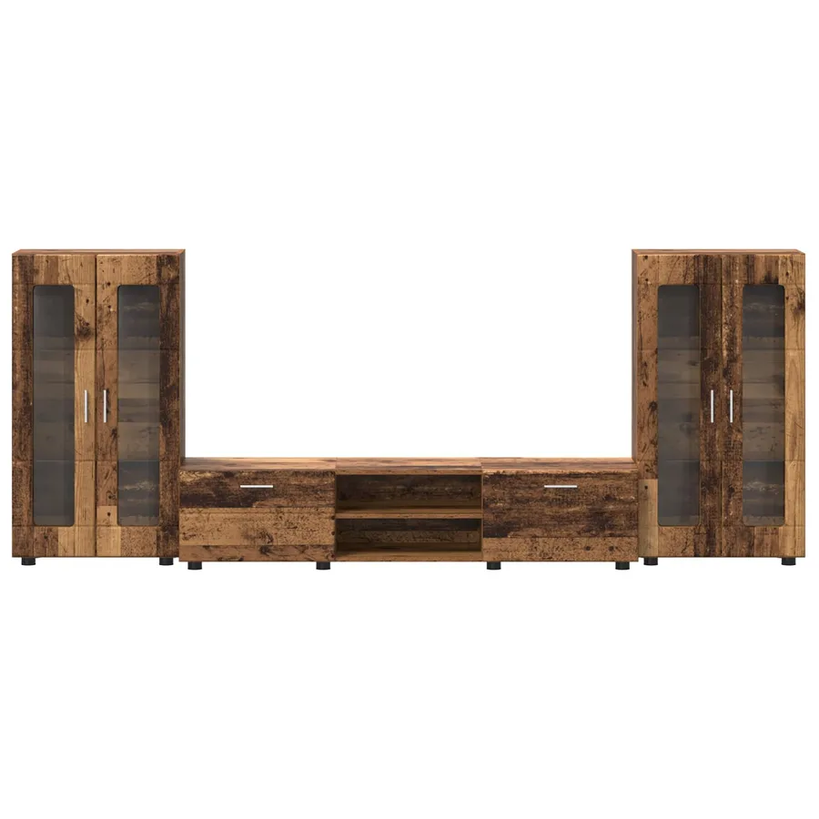 Ensemble meuble TV FLORIN 3 pcs Bois ancien Bois d'ingénierie - 9