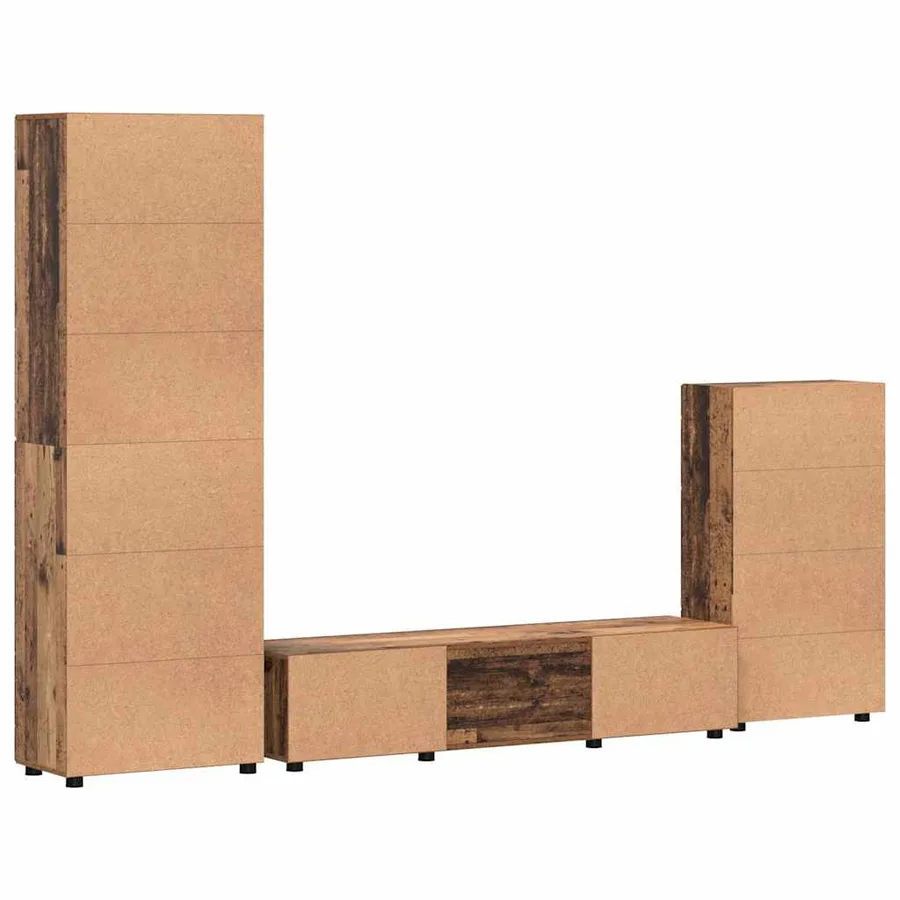 Ensemble meuble TV FLORIN 3 pcs Bois ancien Bois d'ingénierie - 10
