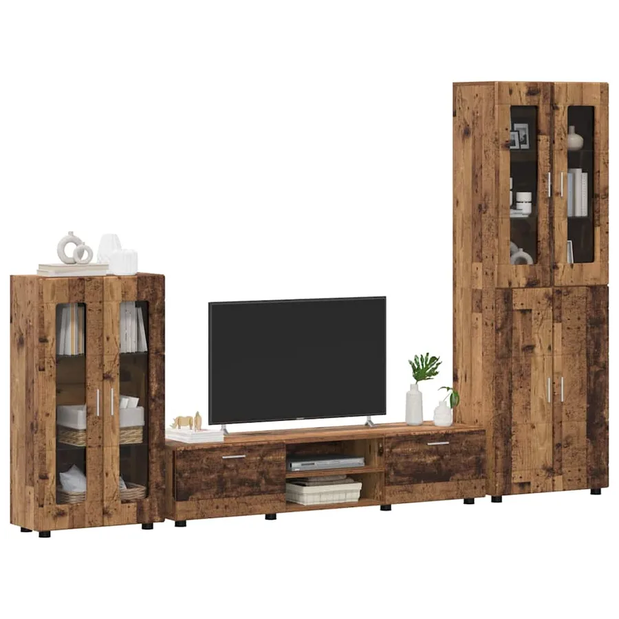 Ensemble meuble TV FLORIN 3 pcs Bois ancien Bois d'ingénierie - 3