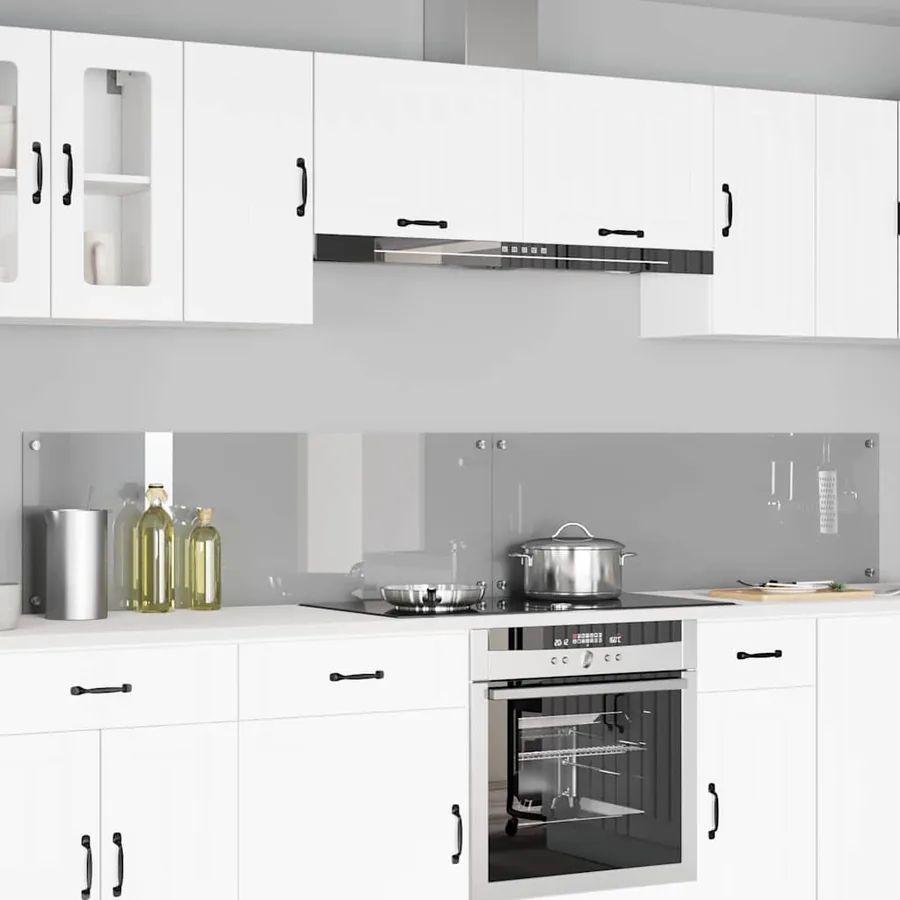 Crédence de cuisine 2 pcs Gris clair 120 x 40 cm verre trempé