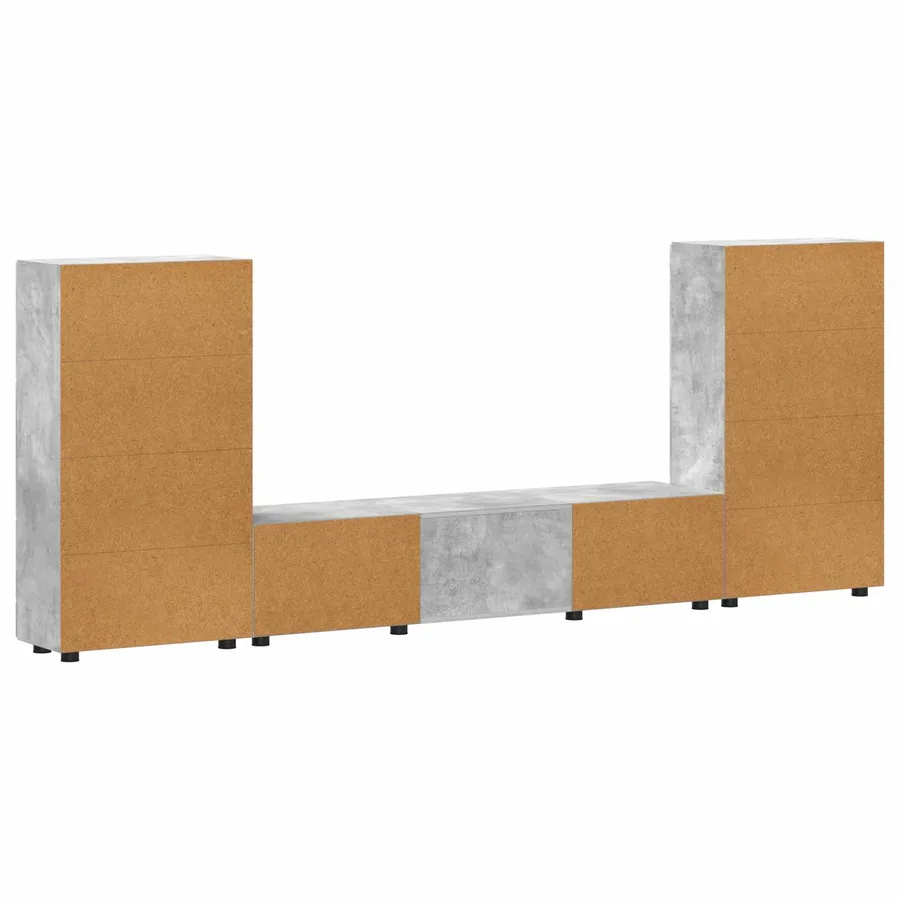 Ensemble meuble TV FLORIN 3 pcs Gris béton Bois d'ingénierie - 10