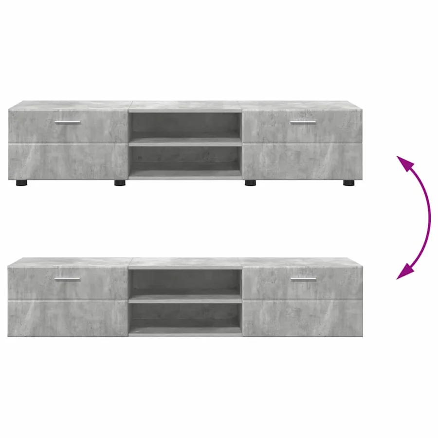 Ensemble meuble TV FLORIN 3 pcs Gris béton Bois d'ingénierie - 13