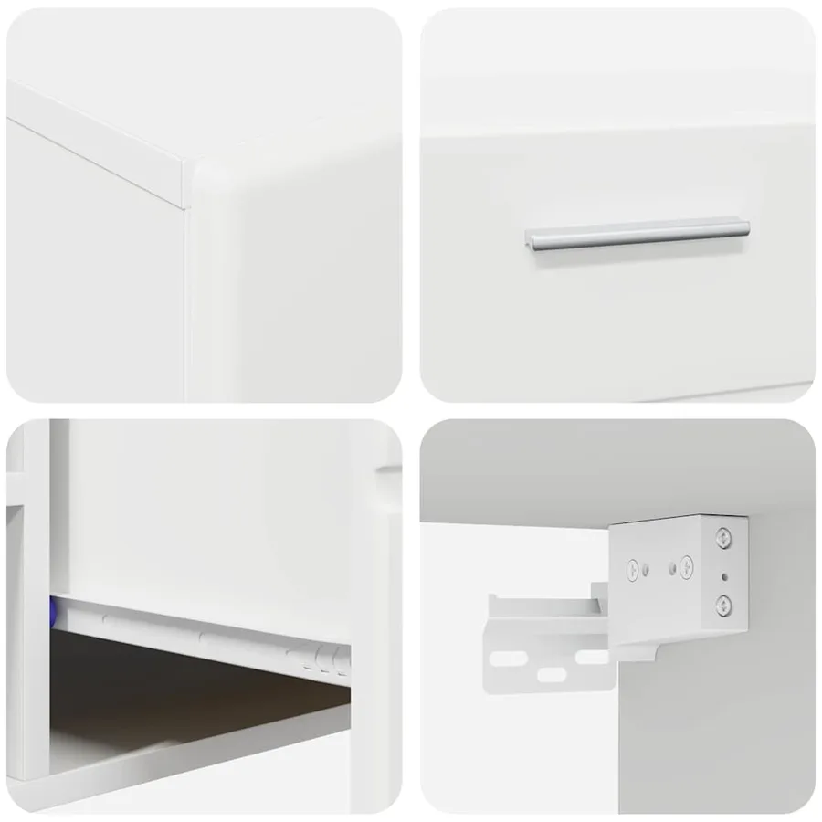 Ensemble meuble TV FLORIN 3 pcs Blanc Bois d'ingénierie - 10
