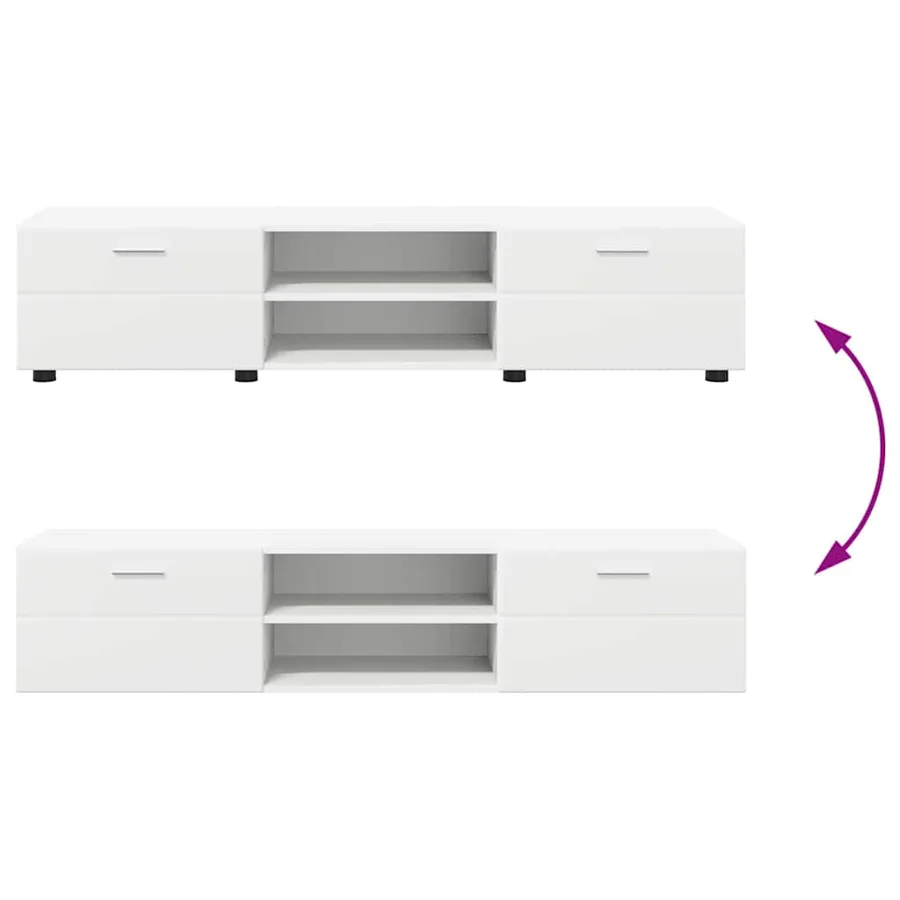 Ensemble meuble TV FLORIN 3 pcs Blanc Bois d'ingénierie - 12